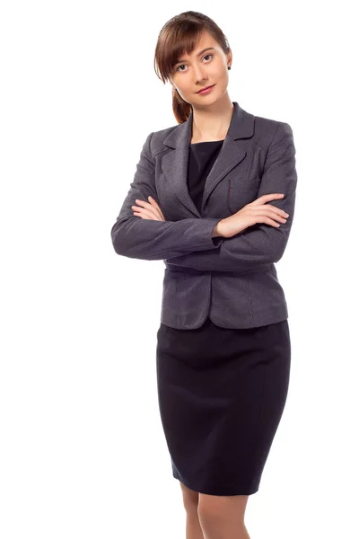 Young pretty businesswoman with arm folded isolated — Stock Photo, Image