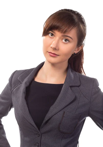 Young pretty businesswoman smiling isolated — Stock Photo, Image