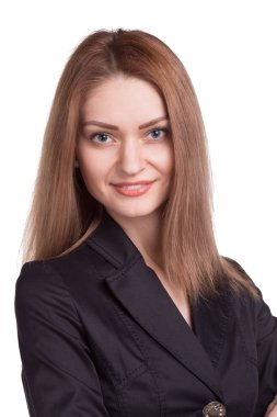 Mutlu bir kadın portresi kapatın