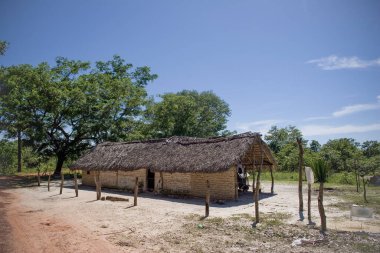 Tocantins State 'teki Jalapo çölündeki Brezilya kırsal evleri, seyahat konsepti