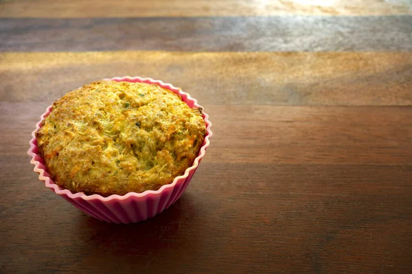 Finom Egészséges Házi Zöldséges Muffinok Színes Penészben Most Jöttek Sütőből Stock Fotó