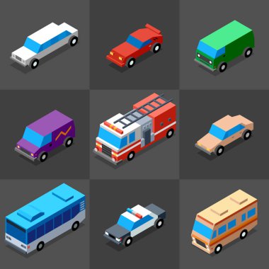 3B araçlar renkli ayarla