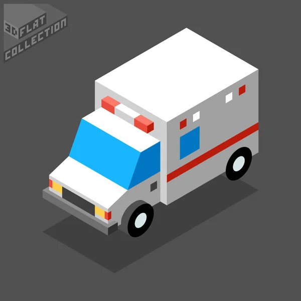 3d ambulância carro — Vetor de Stock