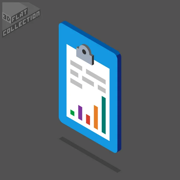 3d isometric clipboard icon — Stock Vector