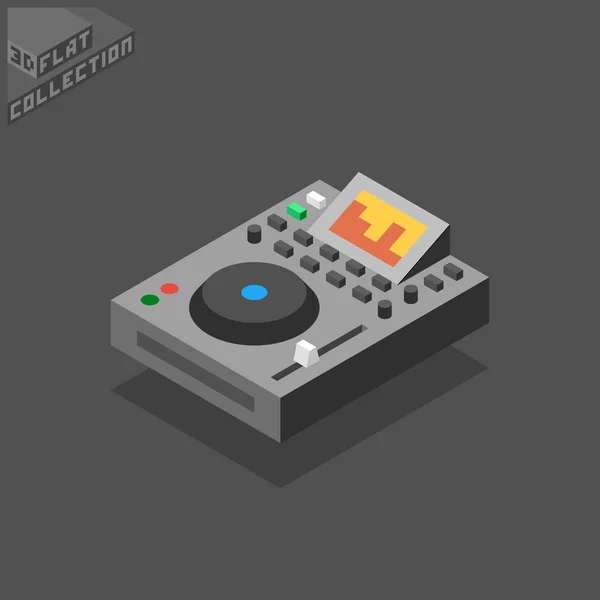 3d isometric flat dj gear digital professional player. — Stock Vector