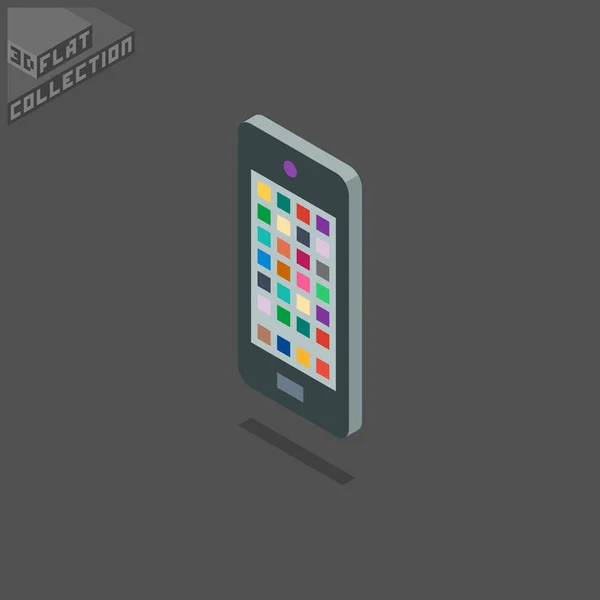 Icono de teléfono móvil isométrico 3d — Vector de stock