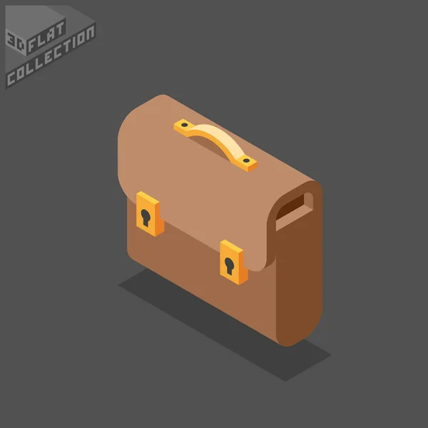 3D Isometrisk resväska ikonen — Stock vektor