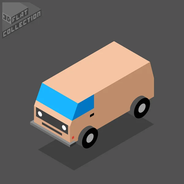 3d old van — Stock Vector