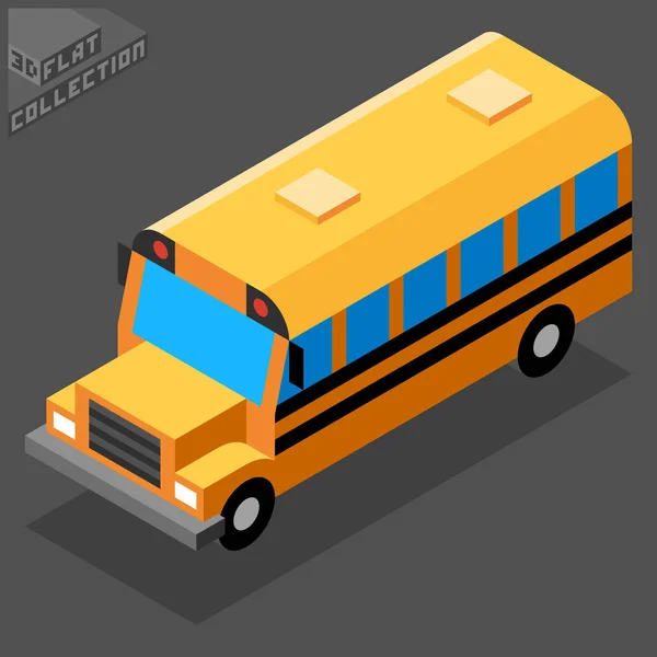 3 d の学校のバス. — ストックベクタ