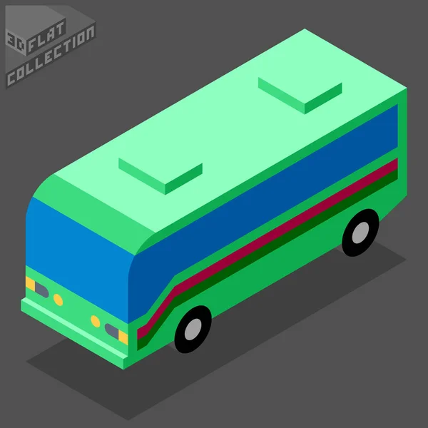 3d autobús de turismo — Vector de stock