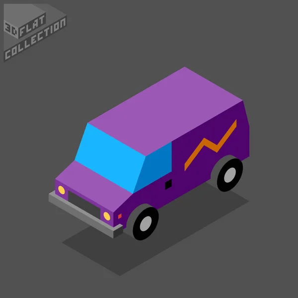 3d violet van — ストックベクタ