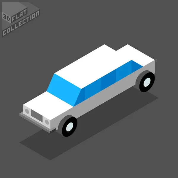 3d white limo — Stock Vector