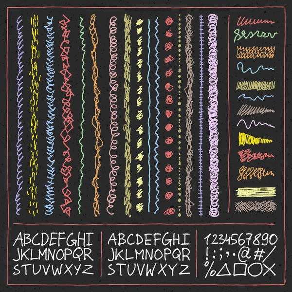 Doodle squiggles alphabet set — Stock Vector