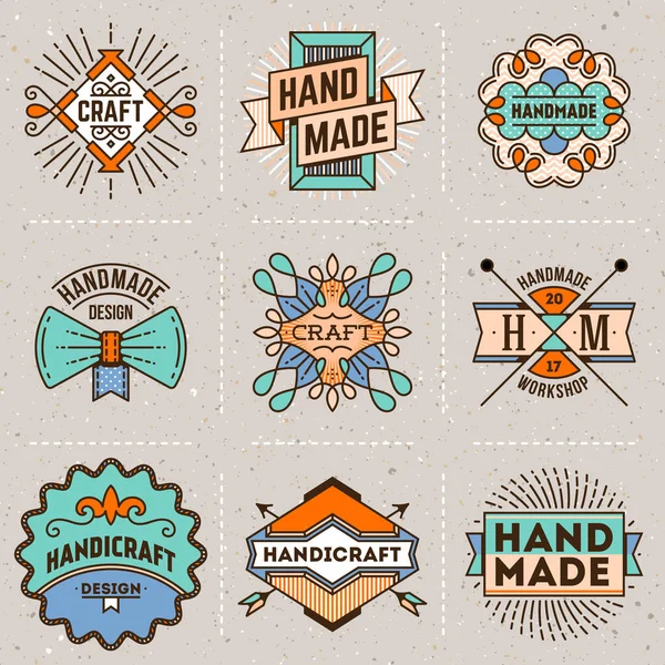 Logotipos artesanales — Vector de stock