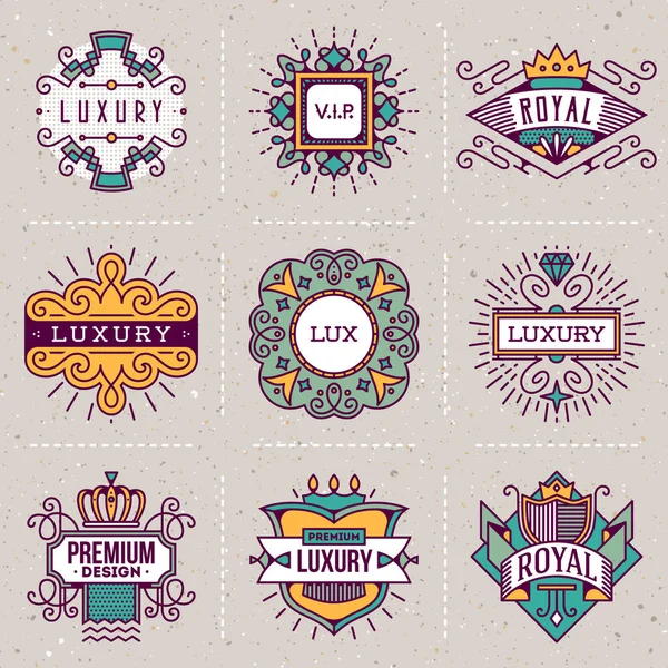 Ensemble de logotypes Royal de luxe — Image vectorielle