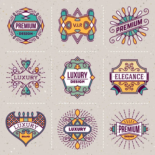 Luxury Royal logotypes set — Stock Vector