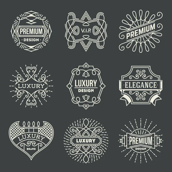 Luxury Royal logotypes set — Stock Vector