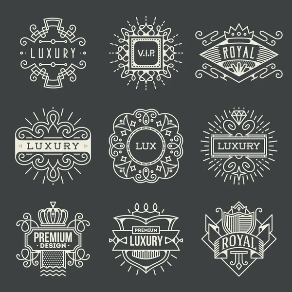 Πολυτελές Royal λογότυπα σετ — Διανυσματικό Αρχείο