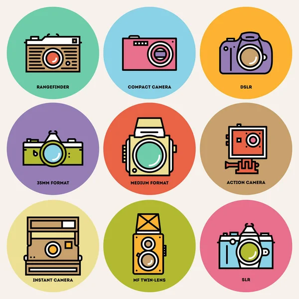 Conjunto de iconos de cosas de fotos — Vector de stock