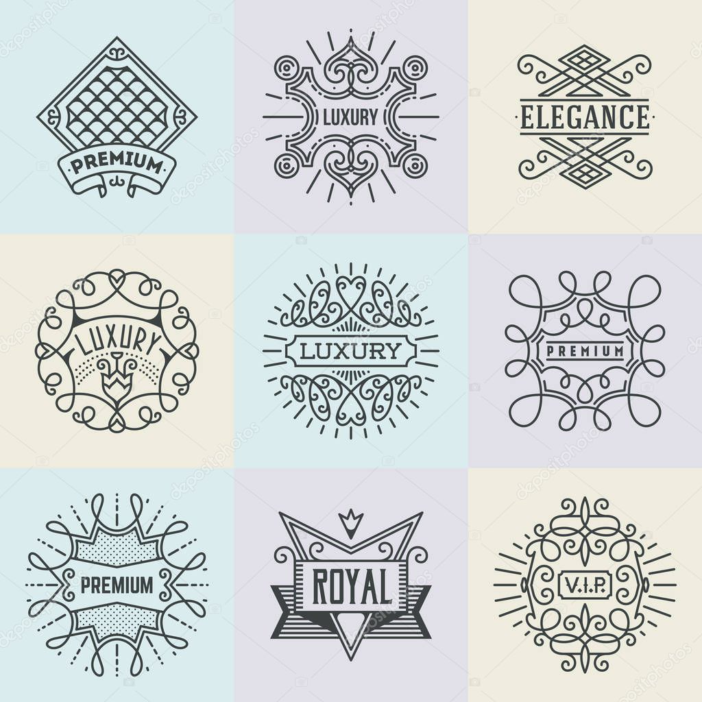 Luxury Royal logotypes set