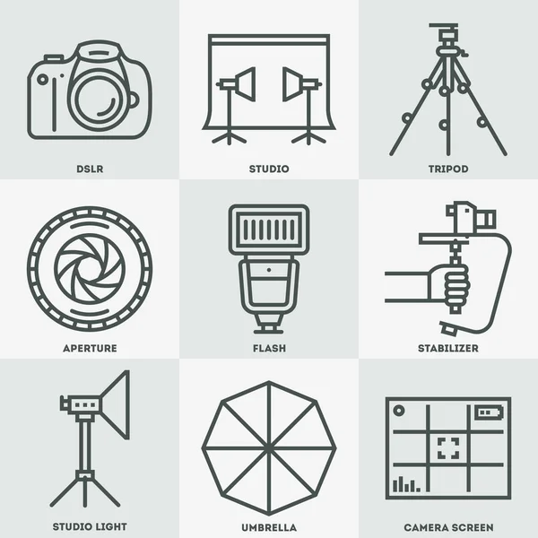 Photo Stuff Icon Set — Stock Vector