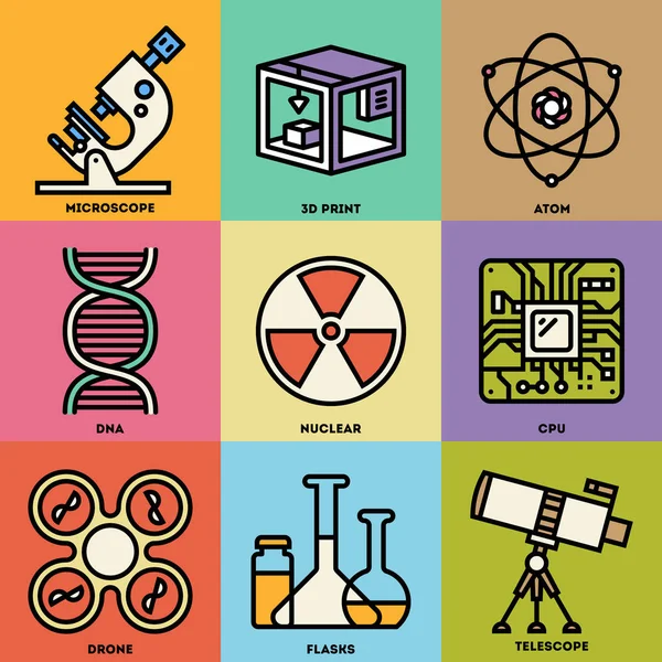 Science Icon Set — Stock Vector