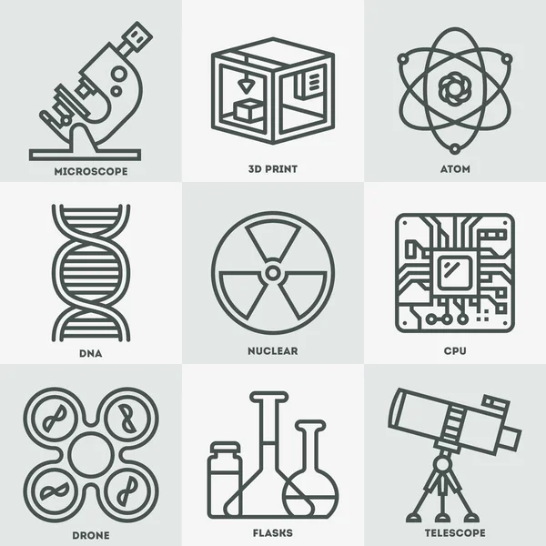 Wetenschap icoon set — Stockvector