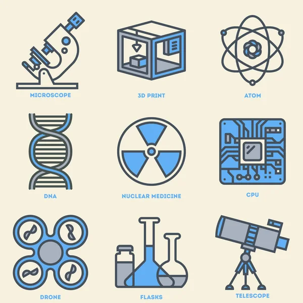 Jeu d'icônes scientifiques — Image vectorielle