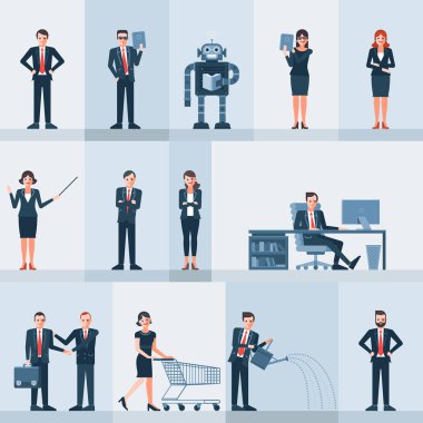 İş adamları iş ofis seti