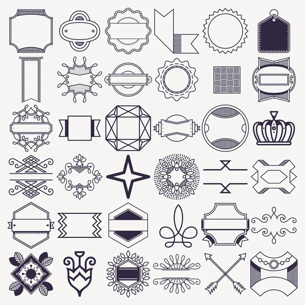 Conjunto Elementos Decoración Diseño Esquema Ilustraciones Vectoriales — Archivo Imágenes Vectoriales