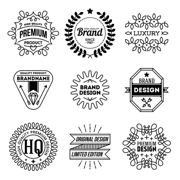 Collection Logos Mono Lines Simples Premium Design Marque Luxe — Image vectorielle