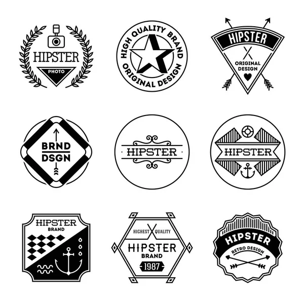 Einfache Mono Linien Logos Kollektion Produkt Hipster Stil — Stockvektor