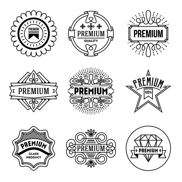 Simple Mono Lines Logos Collection Premium Quality Brands — Stock Vector