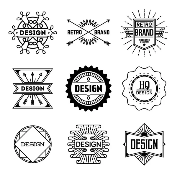 Collection Logos Mono Lines Simples Premium Design Marque Luxe — Image vectorielle