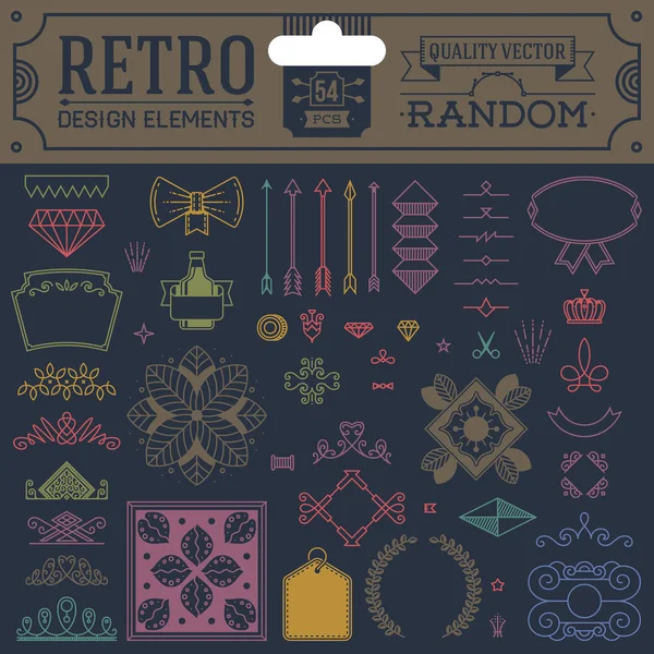 Zestaw Retro Design Elementów Hipster Stylu Infografikę Kolorów Etykiety Taśmy Wektory Stockowe bez tantiem