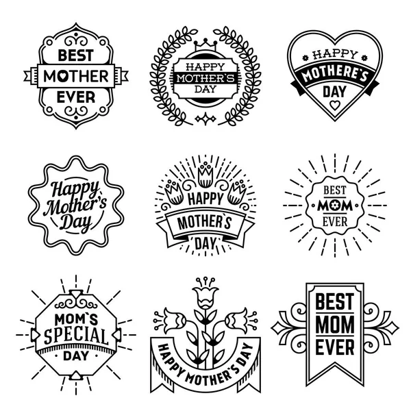 Eenvoudige Mono Lijnen Logo Collectie Mother Day Rechtenvrije Stockillustraties
