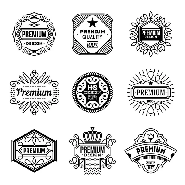 Eenvoudige Mono Lijnen Logo Collectie Premium Kwaliteitsmerken Rechtenvrije Stockillustraties