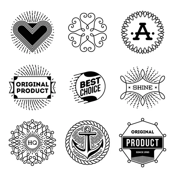 Collezione Semplice Logos Mono Lines Design Del Prodotto Casuale Grafiche Vettoriali