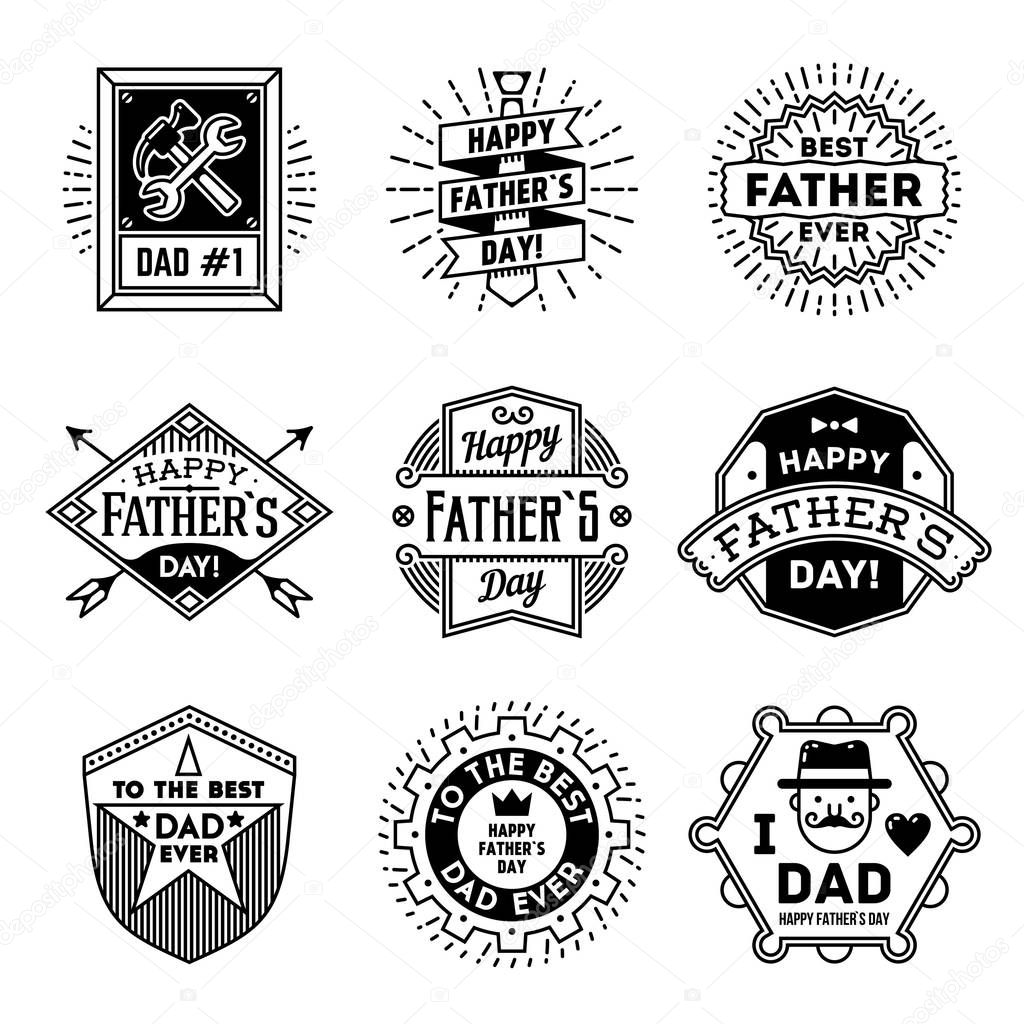 Simple Mono Lines Logos Collection. Father's Day