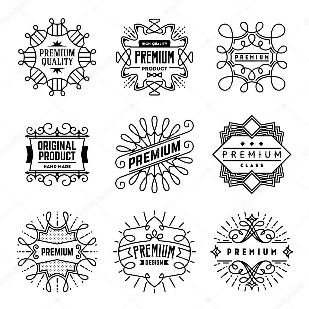 Simple Mono Lines Logos Collection. Premium Quality Brands