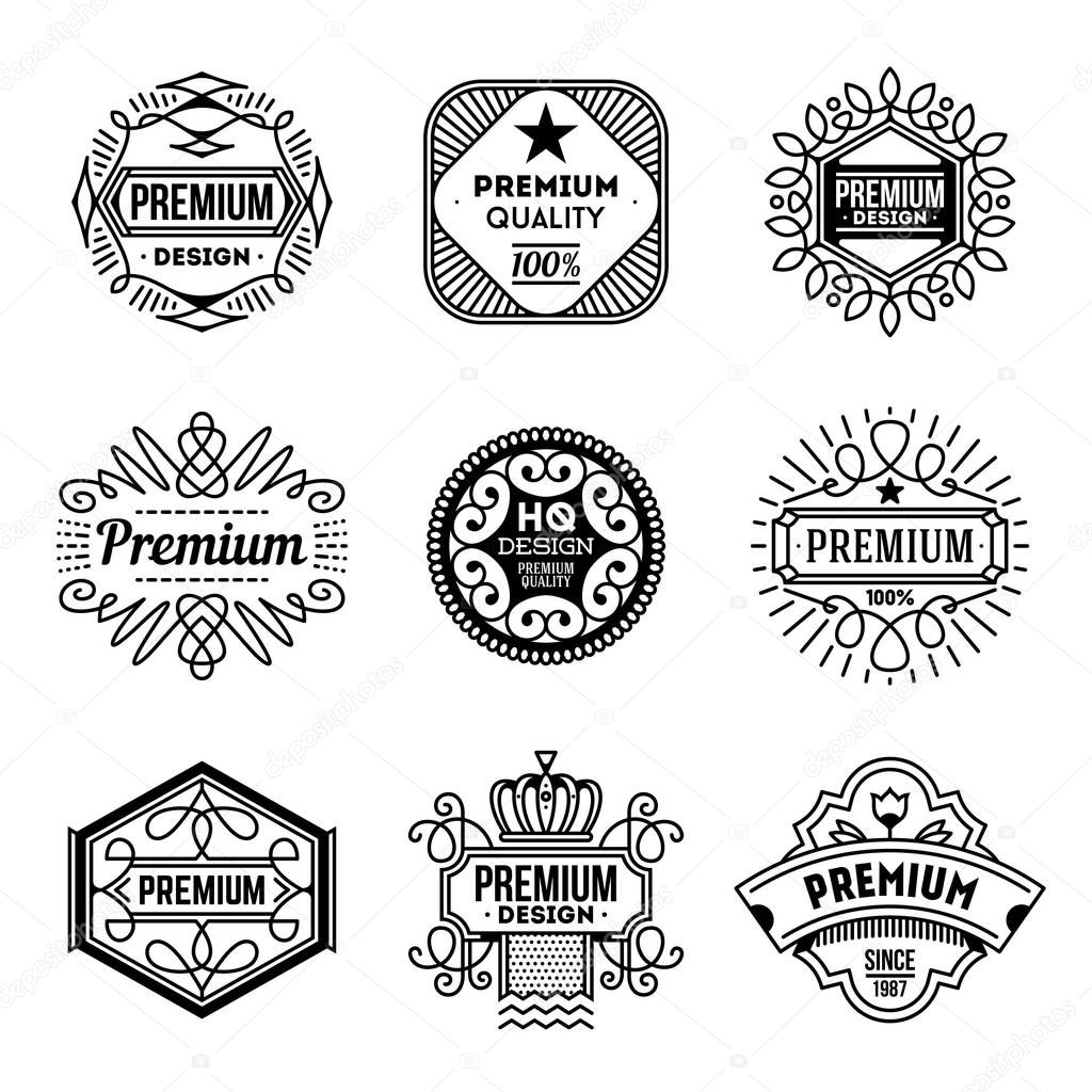 Simple Mono Lines Logos Collection. Premium Quality Brands