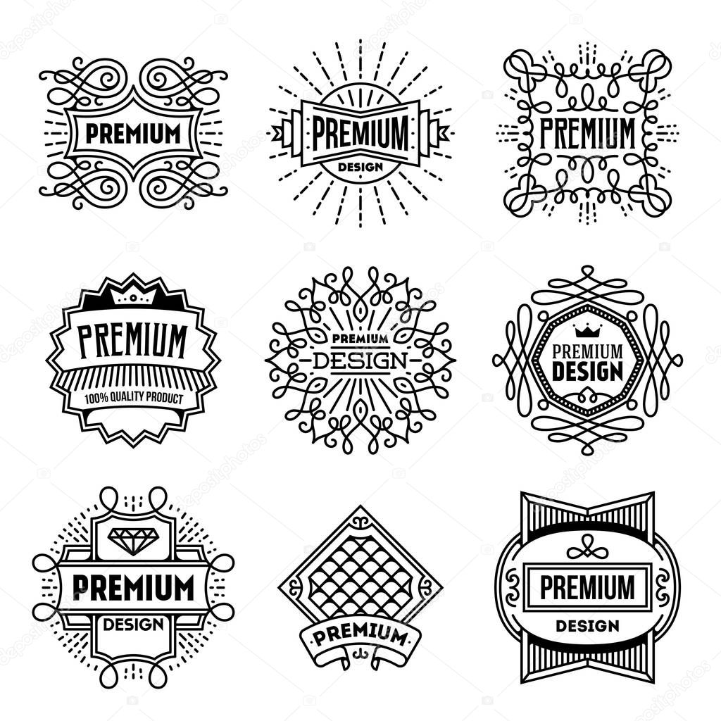 Simple Mono Lines Logos Collection. Premium Quality Brands