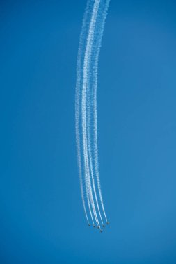 Uçaklar gökyüzünde bir hava gösterisi
