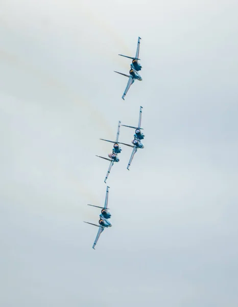 Avions Dans Ciel Lors Spectacle Aérien — Photo