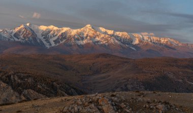 Sonbahar dağları ve sonbahar ağaçları