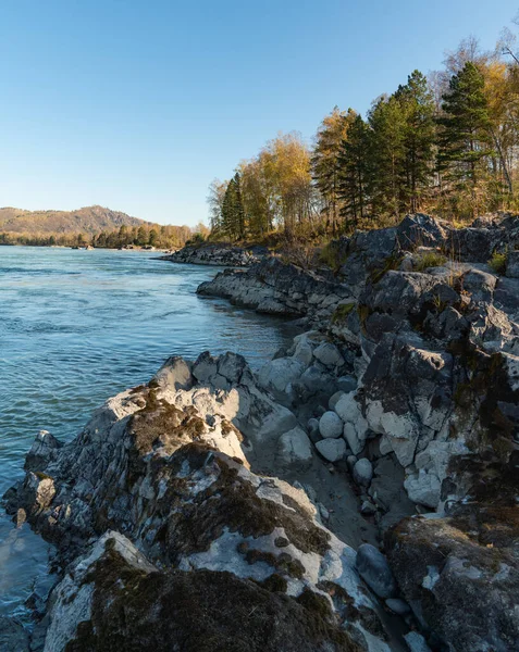 Гірський Осінній Пейзаж Річка — стокове фото