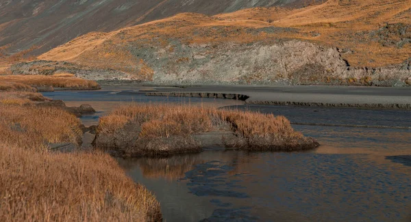 Гірський Осінній Пейзаж Річка — стокове фото