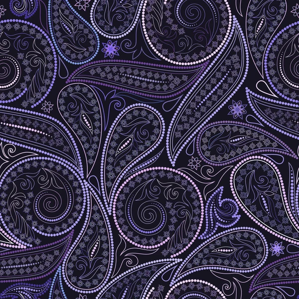 Paisley ve çiçeklerin ile Seamless renkli modeli. Geleneksel etnik süsleme - vektör yazdırma.