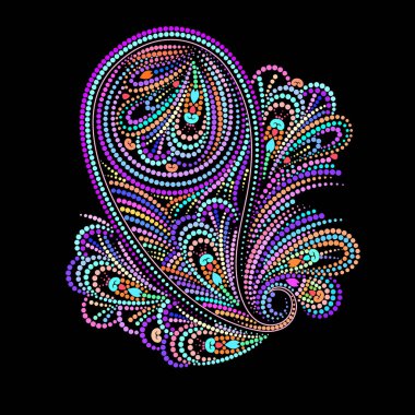 Paisley tasarım renkli etnik desen.