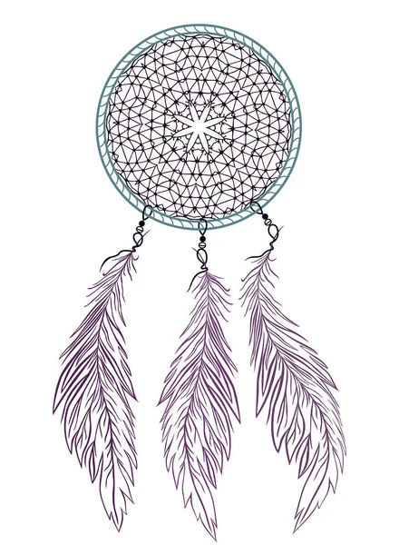 Native dreamcatcher - traditionell design — Stock vektor